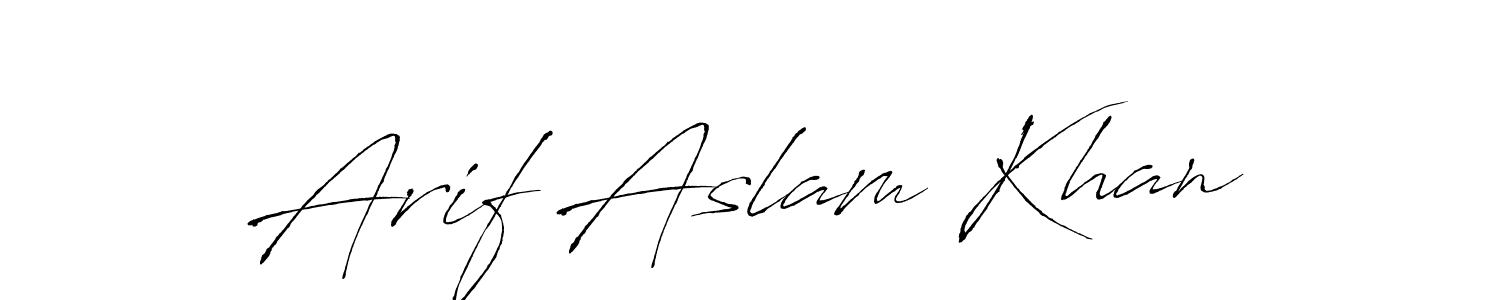 How to make Arif Aslam Khan name signature. Use Antro_Vectra style for creating short signs online. This is the latest handwritten sign. Arif Aslam Khan signature style 6 images and pictures png