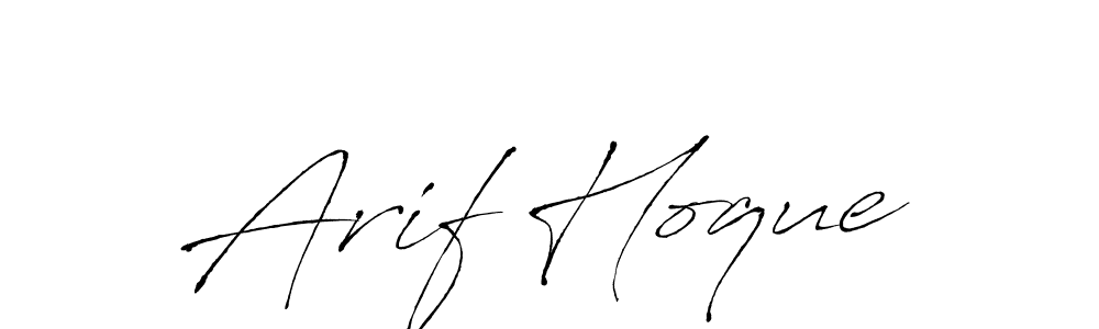 Design your own signature with our free online signature maker. With this signature software, you can create a handwritten (Antro_Vectra) signature for name Arif Hoque. Arif Hoque signature style 6 images and pictures png