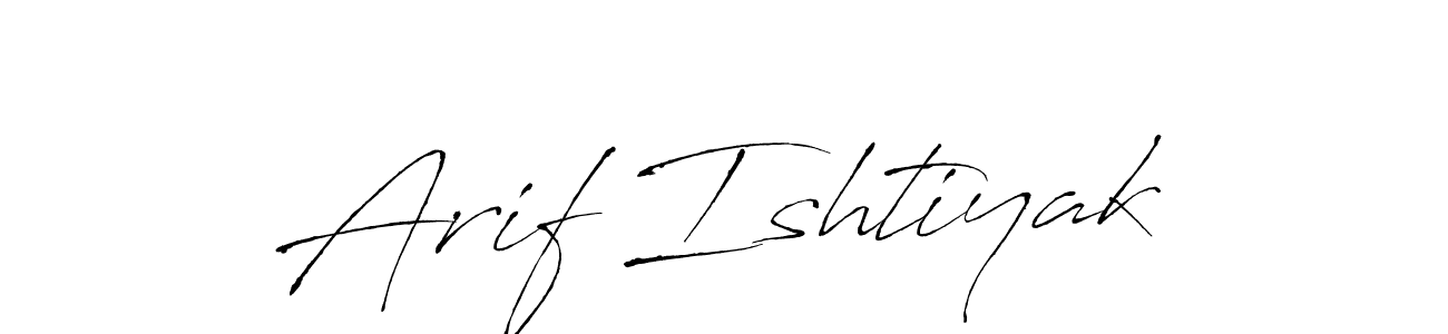 How to make Arif Ishtiyak name signature. Use Antro_Vectra style for creating short signs online. This is the latest handwritten sign. Arif Ishtiyak signature style 6 images and pictures png