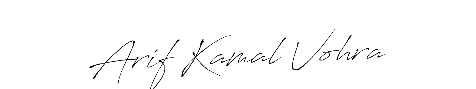 How to make Arif Kamal Vohra name signature. Use Antro_Vectra style for creating short signs online. This is the latest handwritten sign. Arif Kamal Vohra signature style 6 images and pictures png