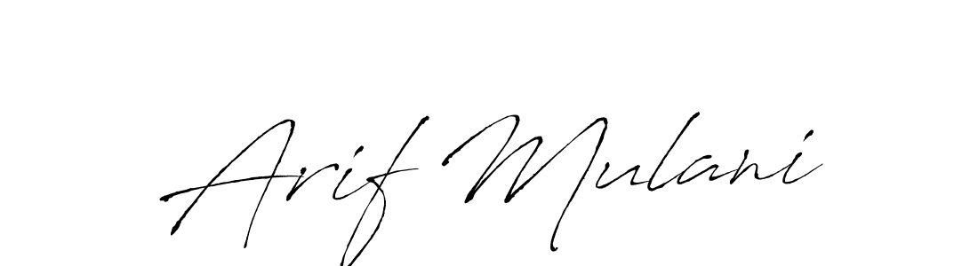 Also we have Arif Mulani name is the best signature style. Create professional handwritten signature collection using Antro_Vectra autograph style. Arif Mulani signature style 6 images and pictures png