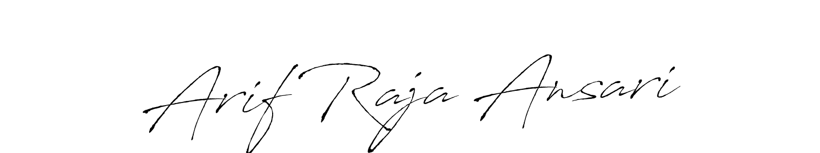 How to make Arif Raja Ansari name signature. Use Antro_Vectra style for creating short signs online. This is the latest handwritten sign. Arif Raja Ansari signature style 6 images and pictures png