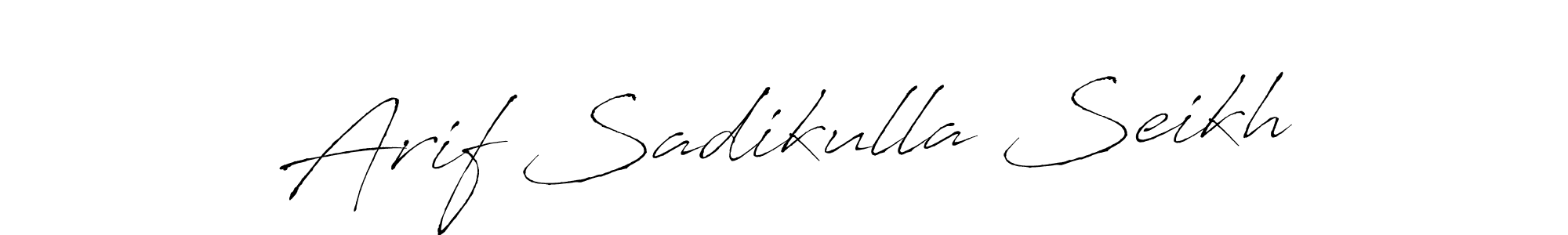 Make a beautiful signature design for name Arif Sadikulla Seikh. With this signature (Antro_Vectra) style, you can create a handwritten signature for free. Arif Sadikulla Seikh signature style 6 images and pictures png