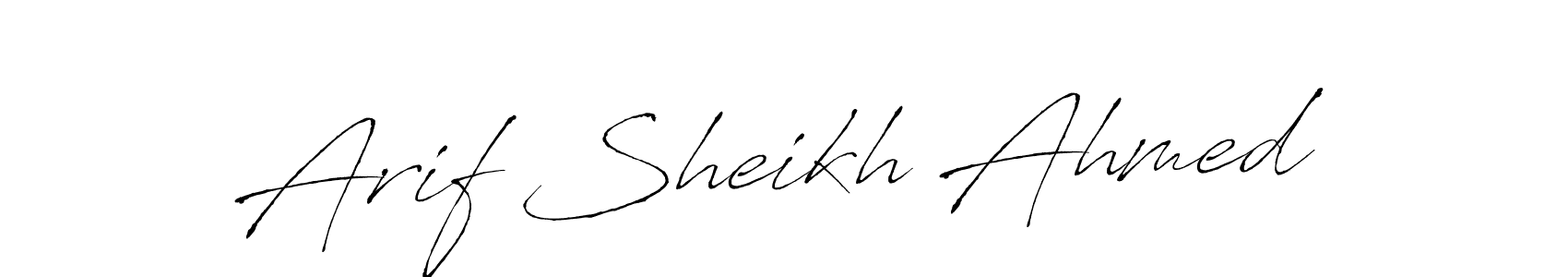 How to make Arif Sheikh Ahmed name signature. Use Antro_Vectra style for creating short signs online. This is the latest handwritten sign. Arif Sheikh Ahmed signature style 6 images and pictures png