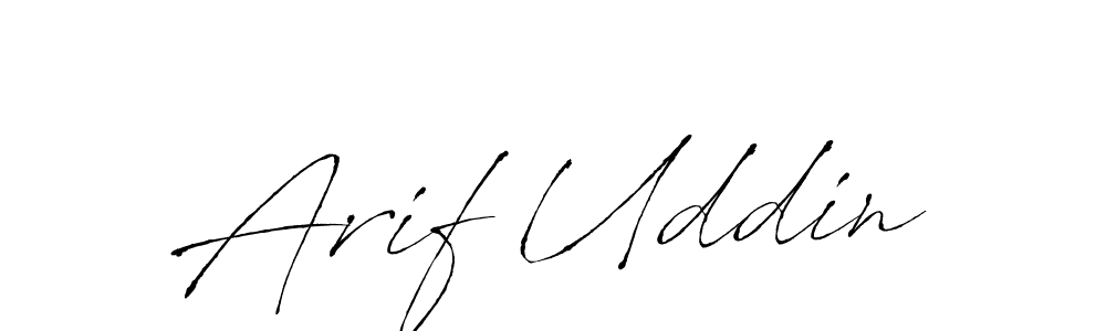 How to make Arif Uddin name signature. Use Antro_Vectra style for creating short signs online. This is the latest handwritten sign. Arif Uddin signature style 6 images and pictures png