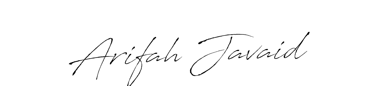 Make a beautiful signature design for name Arifah Javaid. With this signature (Antro_Vectra) style, you can create a handwritten signature for free. Arifah Javaid signature style 6 images and pictures png