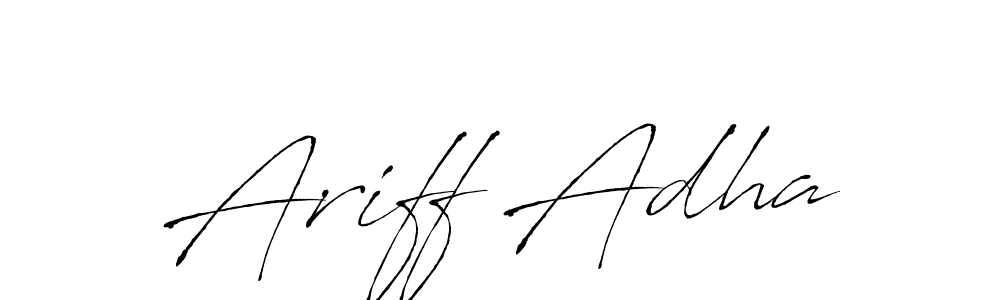Use a signature maker to create a handwritten signature online. With this signature software, you can design (Antro_Vectra) your own signature for name Ariff Adha. Ariff Adha signature style 6 images and pictures png