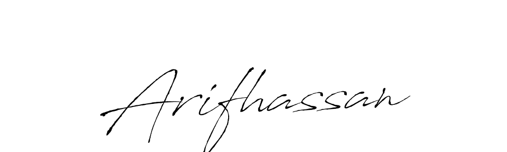 Make a beautiful signature design for name Arifhassan. With this signature (Antro_Vectra) style, you can create a handwritten signature for free. Arifhassan signature style 6 images and pictures png