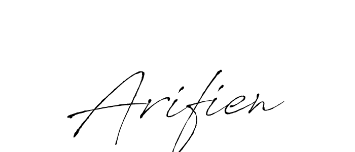 Design your own signature with our free online signature maker. With this signature software, you can create a handwritten (Antro_Vectra) signature for name Arifien. Arifien signature style 6 images and pictures png