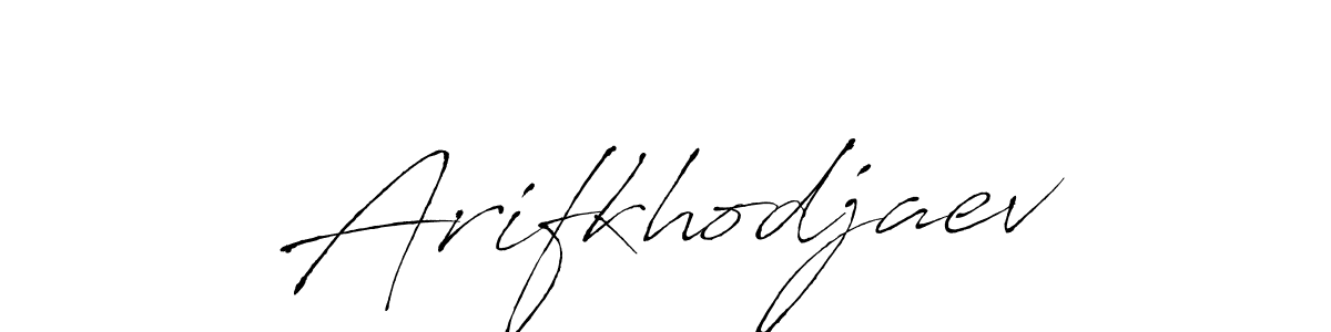 How to make Arifkhodjaev name signature. Use Antro_Vectra style for creating short signs online. This is the latest handwritten sign. Arifkhodjaev signature style 6 images and pictures png