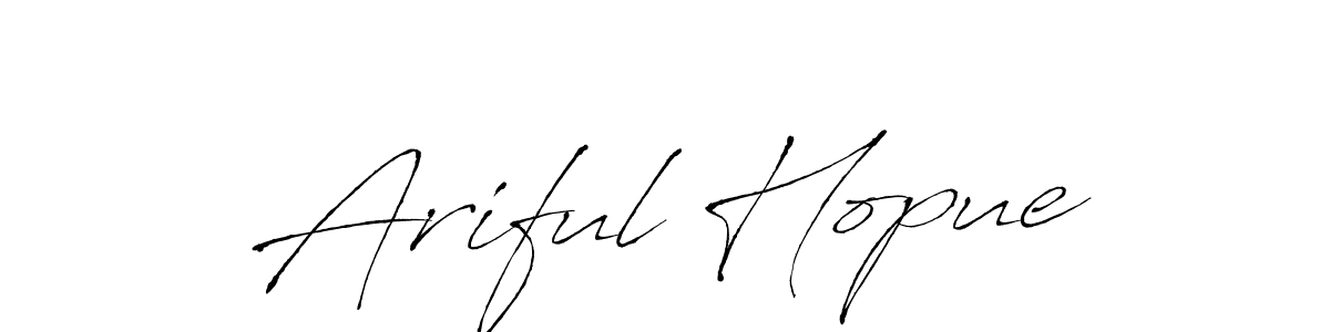 How to make Ariful Hopue name signature. Use Antro_Vectra style for creating short signs online. This is the latest handwritten sign. Ariful Hopue signature style 6 images and pictures png