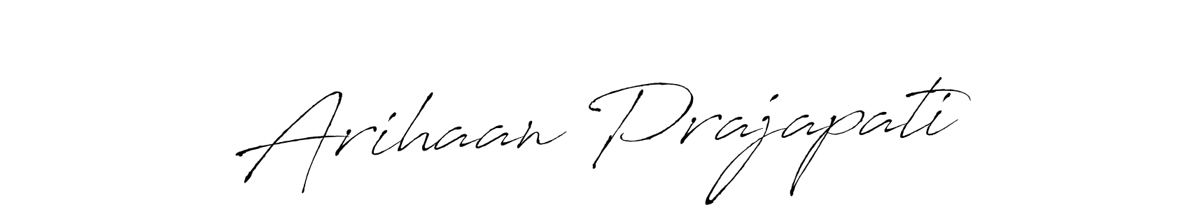 The best way (Antro_Vectra) to make a short signature is to pick only two or three words in your name. The name Arihaan Prajapati include a total of six letters. For converting this name. Arihaan Prajapati signature style 6 images and pictures png