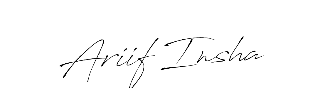 How to make Ariif Insha name signature. Use Antro_Vectra style for creating short signs online. This is the latest handwritten sign. Ariif Insha signature style 6 images and pictures png