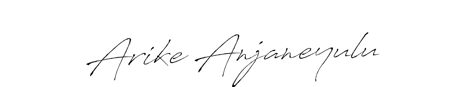 How to make Arike Anjaneyulu name signature. Use Antro_Vectra style for creating short signs online. This is the latest handwritten sign. Arike Anjaneyulu signature style 6 images and pictures png