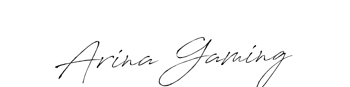 Use a signature maker to create a handwritten signature online. With this signature software, you can design (Antro_Vectra) your own signature for name Arina Gaming. Arina Gaming signature style 6 images and pictures png