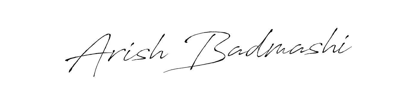 Arish Badmashi stylish signature style. Best Handwritten Sign (Antro_Vectra) for my name. Handwritten Signature Collection Ideas for my name Arish Badmashi. Arish Badmashi signature style 6 images and pictures png