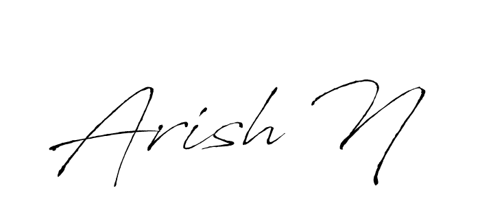 Use a signature maker to create a handwritten signature online. With this signature software, you can design (Antro_Vectra) your own signature for name Arish N. Arish N signature style 6 images and pictures png