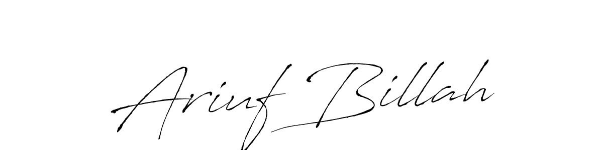 How to make Ariuf Billah name signature. Use Antro_Vectra style for creating short signs online. This is the latest handwritten sign. Ariuf Billah signature style 6 images and pictures png