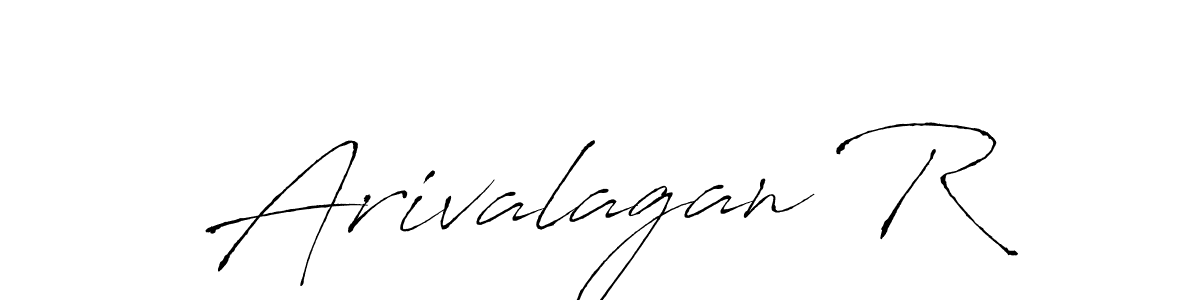 The best way (Antro_Vectra) to make a short signature is to pick only two or three words in your name. The name Arivalagan R include a total of six letters. For converting this name. Arivalagan R signature style 6 images and pictures png