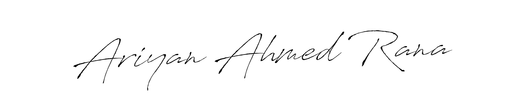 The best way (Antro_Vectra) to make a short signature is to pick only two or three words in your name. The name Ariyan Ahmed Rana include a total of six letters. For converting this name. Ariyan Ahmed Rana signature style 6 images and pictures png