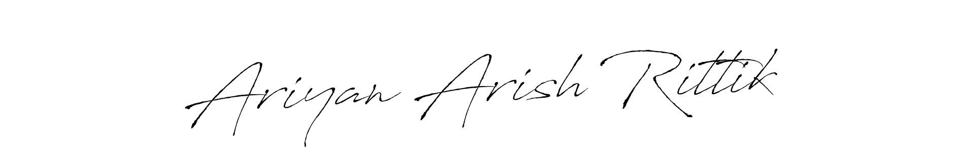 Antro_Vectra is a professional signature style that is perfect for those who want to add a touch of class to their signature. It is also a great choice for those who want to make their signature more unique. Get Ariyan Arish Rittik name to fancy signature for free. Ariyan Arish Rittik signature style 6 images and pictures png
