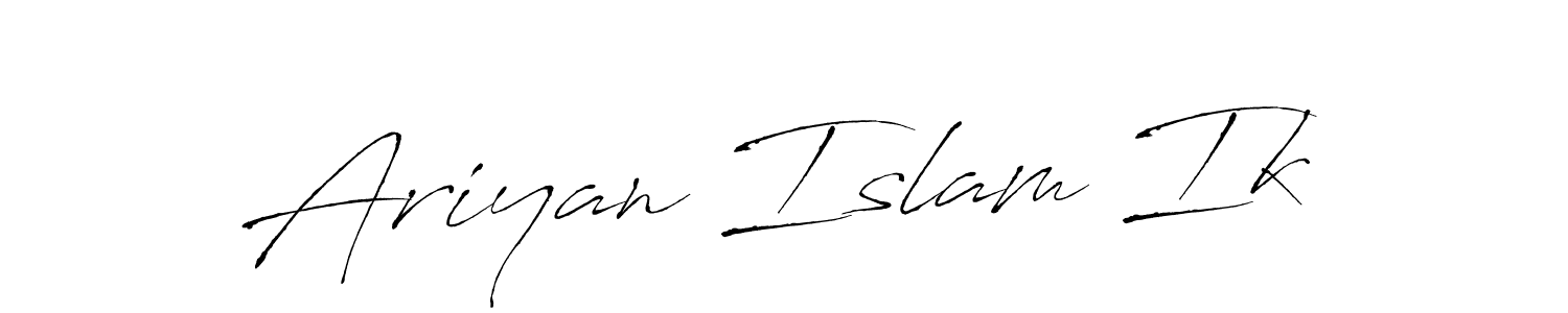 Similarly Antro_Vectra is the best handwritten signature design. Signature creator online .You can use it as an online autograph creator for name Ariyan Islam Ik. Ariyan Islam Ik signature style 6 images and pictures png