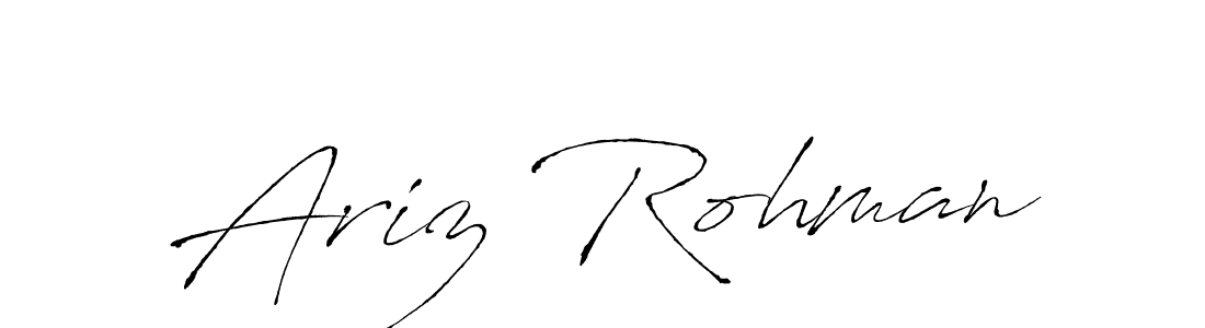 Make a beautiful signature design for name Ariz Rohman. With this signature (Antro_Vectra) style, you can create a handwritten signature for free. Ariz Rohman signature style 6 images and pictures png