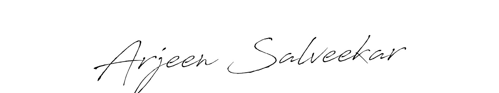 The best way (Antro_Vectra) to make a short signature is to pick only two or three words in your name. The name Arjeen Salveekar include a total of six letters. For converting this name. Arjeen Salveekar signature style 6 images and pictures png