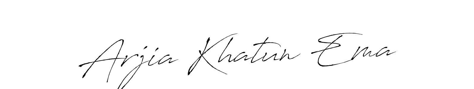Create a beautiful signature design for name Arjia Khatun Ema. With this signature (Antro_Vectra) fonts, you can make a handwritten signature for free. Arjia Khatun Ema signature style 6 images and pictures png