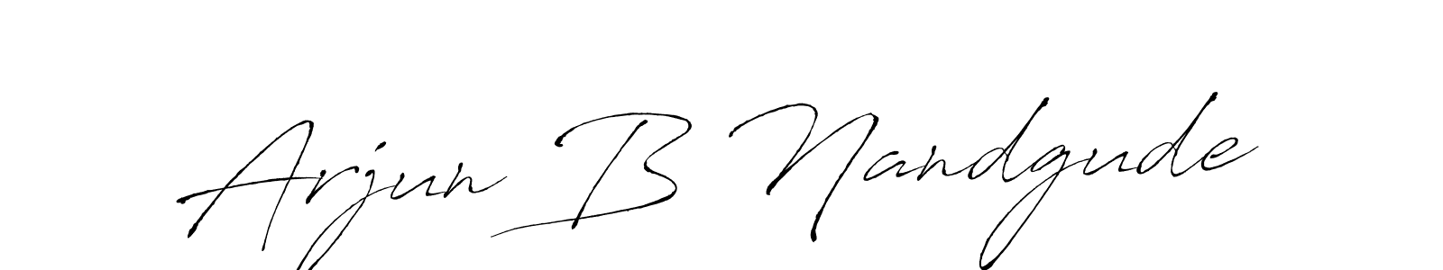 The best way (Antro_Vectra) to make a short signature is to pick only two or three words in your name. The name Arjun B Nandgude include a total of six letters. For converting this name. Arjun B Nandgude signature style 6 images and pictures png