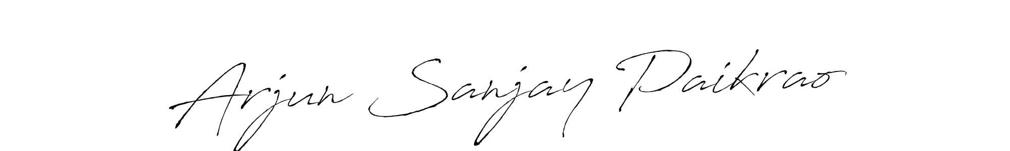 How to make Arjun Sanjay Paikrao name signature. Use Antro_Vectra style for creating short signs online. This is the latest handwritten sign. Arjun Sanjay Paikrao signature style 6 images and pictures png