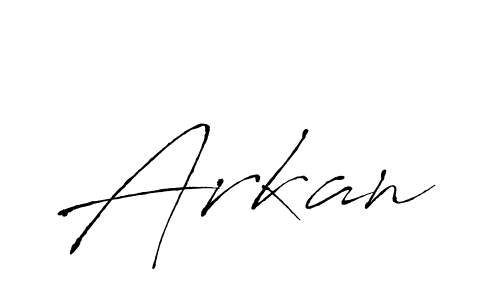 Make a beautiful signature design for name Arkan. With this signature (Antro_Vectra) style, you can create a handwritten signature for free. Arkan signature style 6 images and pictures png