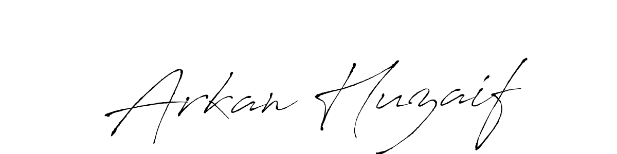 Make a beautiful signature design for name Arkan Huzaif. With this signature (Antro_Vectra) style, you can create a handwritten signature for free. Arkan Huzaif signature style 6 images and pictures png