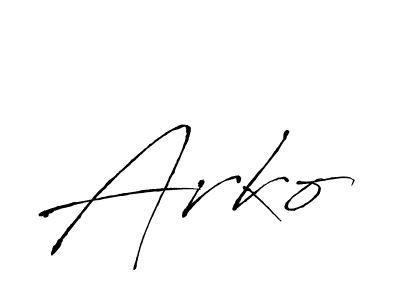 Use a signature maker to create a handwritten signature online. With this signature software, you can design (Antro_Vectra) your own signature for name Arko. Arko signature style 6 images and pictures png