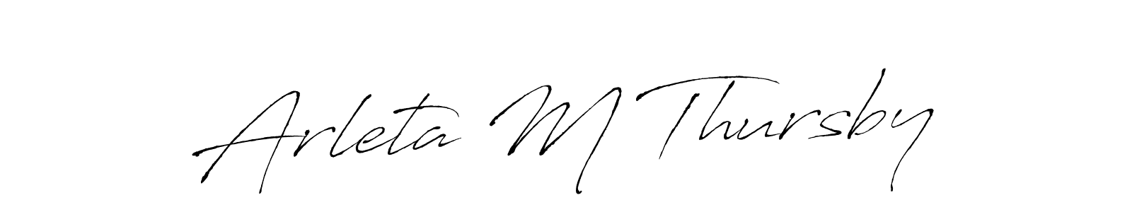 How to make Arleta M Thursby name signature. Use Antro_Vectra style for creating short signs online. This is the latest handwritten sign. Arleta M Thursby signature style 6 images and pictures png