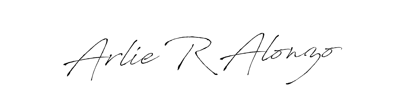 Make a beautiful signature design for name Arlie R Alonzo. With this signature (Antro_Vectra) style, you can create a handwritten signature for free. Arlie R Alonzo signature style 6 images and pictures png