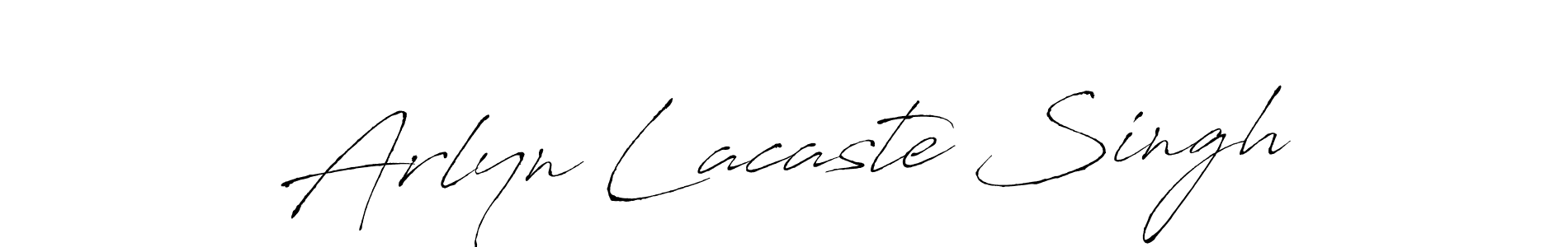 Antro_Vectra is a professional signature style that is perfect for those who want to add a touch of class to their signature. It is also a great choice for those who want to make their signature more unique. Get Arlyn Lacaste Singh name to fancy signature for free. Arlyn Lacaste Singh signature style 6 images and pictures png