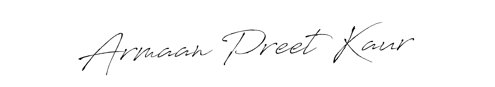 How to make Armaan Preet Kaur name signature. Use Antro_Vectra style for creating short signs online. This is the latest handwritten sign. Armaan Preet Kaur signature style 6 images and pictures png