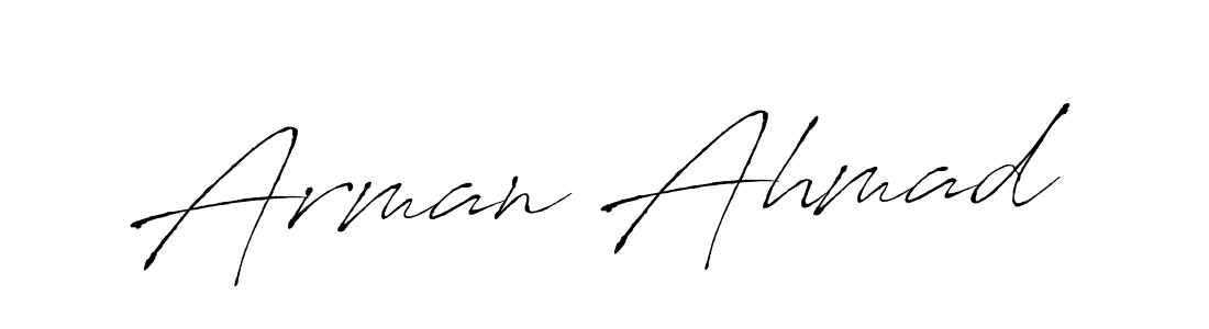 Design your own signature with our free online signature maker. With this signature software, you can create a handwritten (Antro_Vectra) signature for name Arman Ahmad. Arman Ahmad signature style 6 images and pictures png