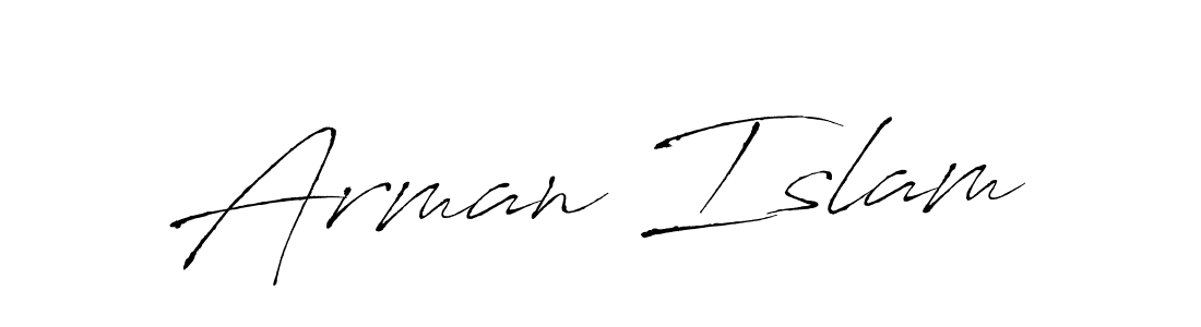 Design your own signature with our free online signature maker. With this signature software, you can create a handwritten (Antro_Vectra) signature for name Arman Islam. Arman Islam signature style 6 images and pictures png