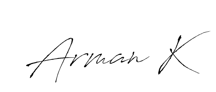 How to make Arman K signature? Antro_Vectra is a professional autograph style. Create handwritten signature for Arman K name. Arman K signature style 6 images and pictures png
