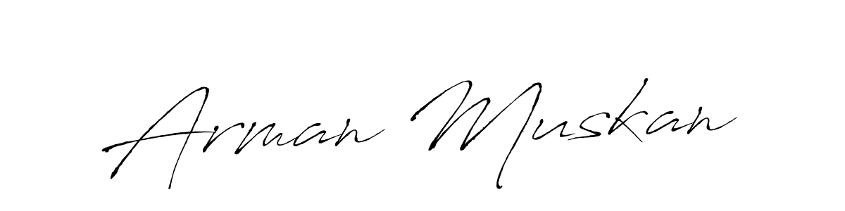 The best way (Antro_Vectra) to make a short signature is to pick only two or three words in your name. The name Arman Muskan include a total of six letters. For converting this name. Arman Muskan signature style 6 images and pictures png