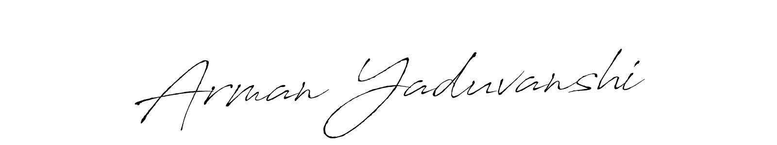 The best way (Antro_Vectra) to make a short signature is to pick only two or three words in your name. The name Arman Yaduvanshi include a total of six letters. For converting this name. Arman Yaduvanshi signature style 6 images and pictures png