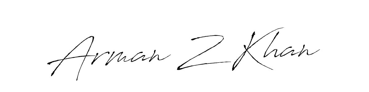 It looks lik you need a new signature style for name Arman Z Khan. Design unique handwritten (Antro_Vectra) signature with our free signature maker in just a few clicks. Arman Z Khan signature style 6 images and pictures png