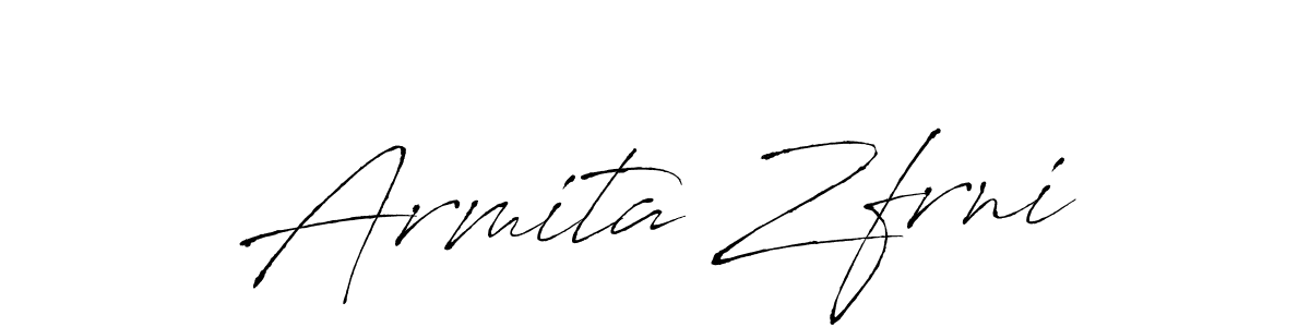 The best way (Antro_Vectra) to make a short signature is to pick only two or three words in your name. The name Armita Zfrni include a total of six letters. For converting this name. Armita Zfrni signature style 6 images and pictures png