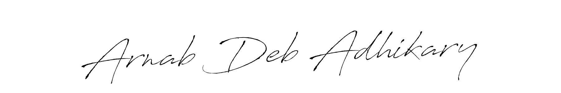 How to make Arnab Deb Adhikary name signature. Use Antro_Vectra style for creating short signs online. This is the latest handwritten sign. Arnab Deb Adhikary signature style 6 images and pictures png