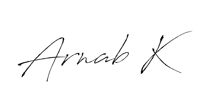 Design your own signature with our free online signature maker. With this signature software, you can create a handwritten (Antro_Vectra) signature for name Arnab K. Arnab K signature style 6 images and pictures png