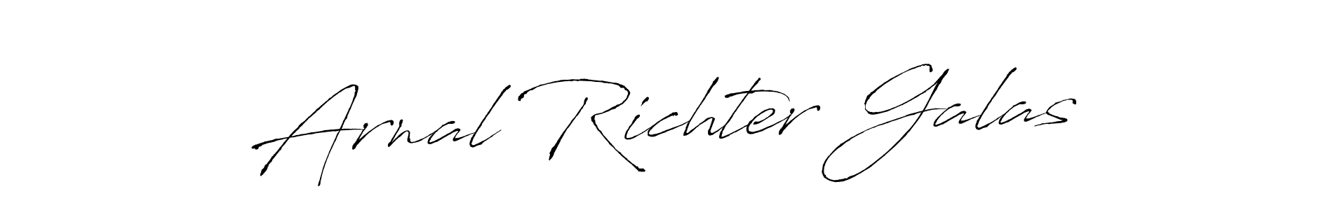 How to make Arnal Richter Galas name signature. Use Antro_Vectra style for creating short signs online. This is the latest handwritten sign. Arnal Richter Galas signature style 6 images and pictures png