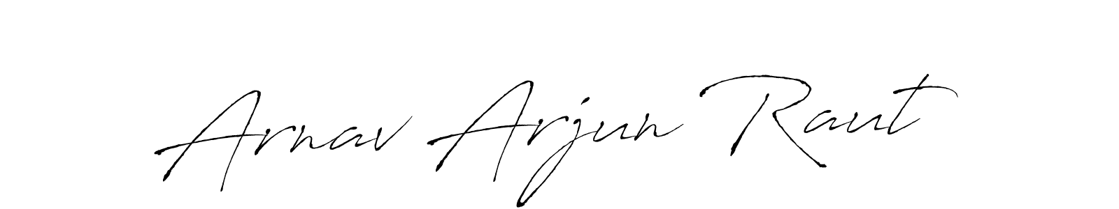 How to make Arnav Arjun Raut name signature. Use Antro_Vectra style for creating short signs online. This is the latest handwritten sign. Arnav Arjun Raut signature style 6 images and pictures png