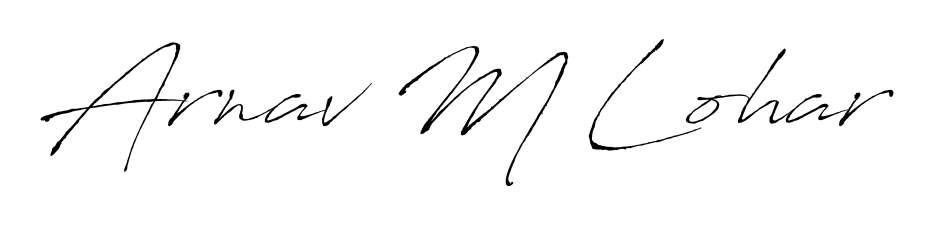 Transform the name Arnav M Lohar into a signature masterpiece using Antro_Vectra font. Ideal for photographers, artists, and creators looking for watermarks. Arnav M Lohar signature style 6 images and pictures png